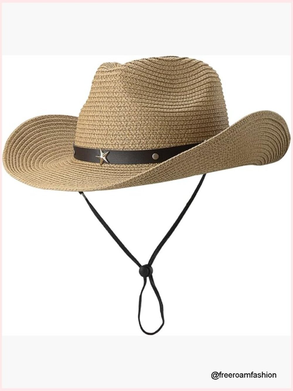 Straw Cowboy Hat Wide Brim Summer Sun Hat Cowgirl Western